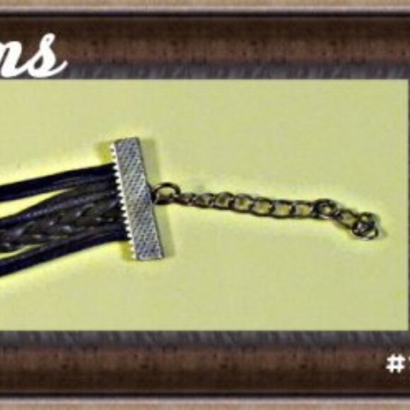 Multi-Layered Brown Leather Bracelet With Braid Hearts Love & Infinity Charms - Picture 3 of 3